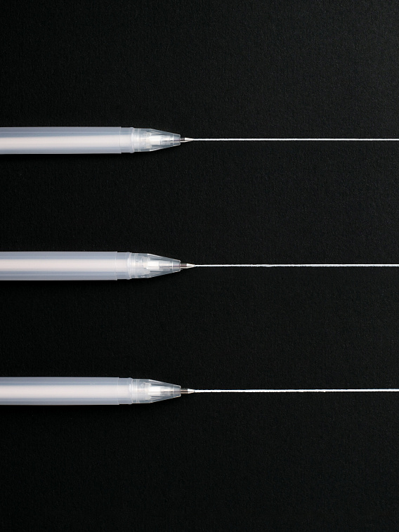 Набор ручек гелевых "Сонет", 3 шт ,0,6 мм, 0,8 мм и 1мм , белые 606x758